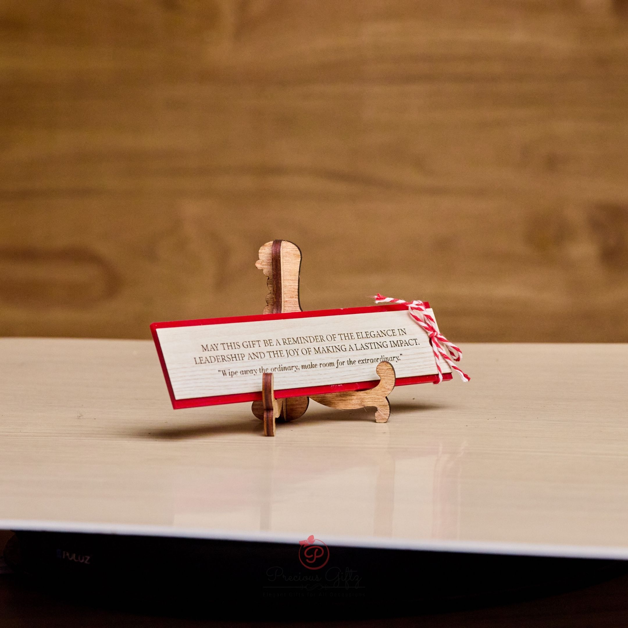 Engraved laser-cut corporate bookmark