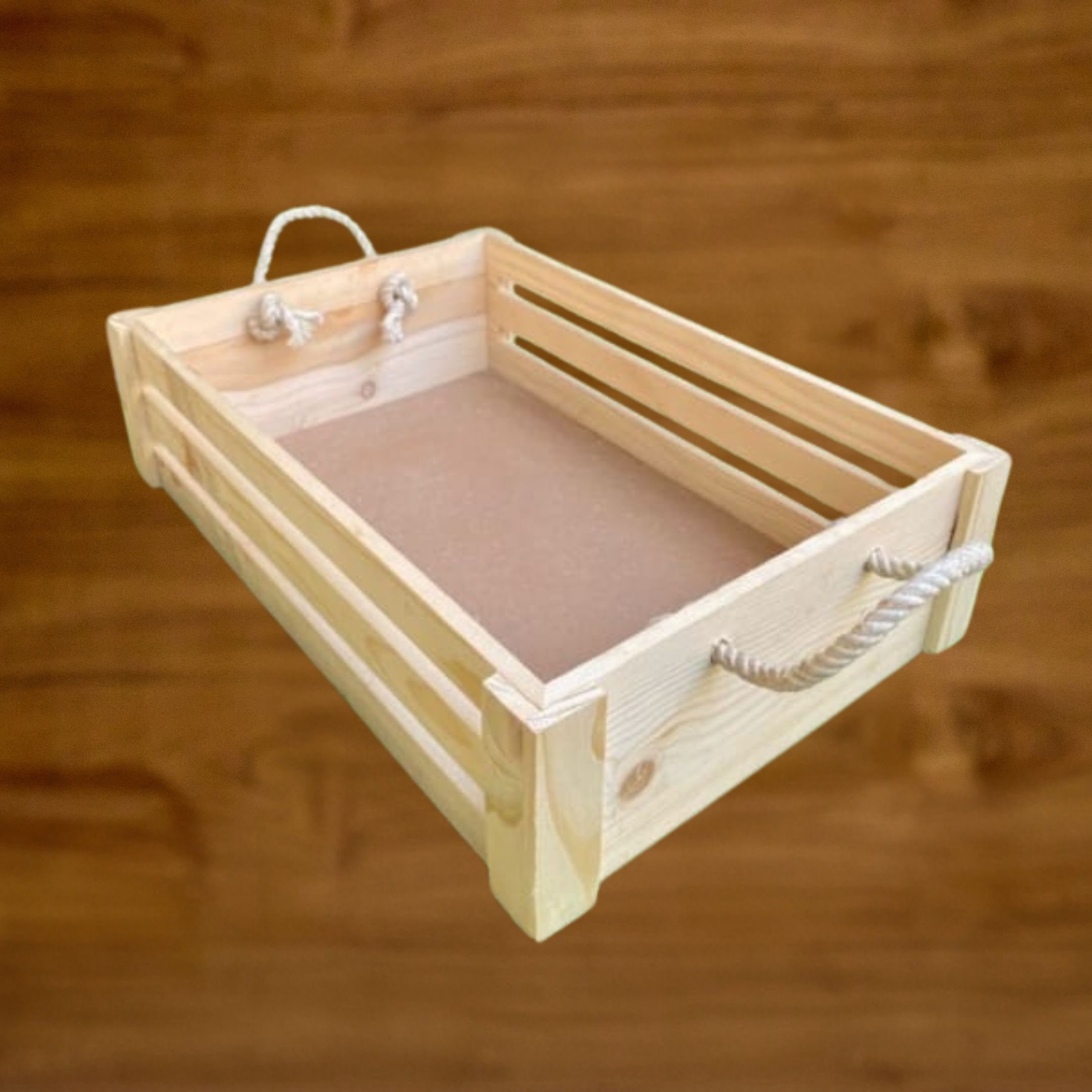 Precious Giftz wooden gift crate with rope handles