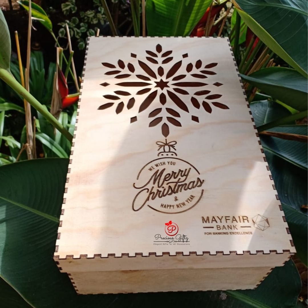 Mayfair Bank corporate Christmas wooden gift box